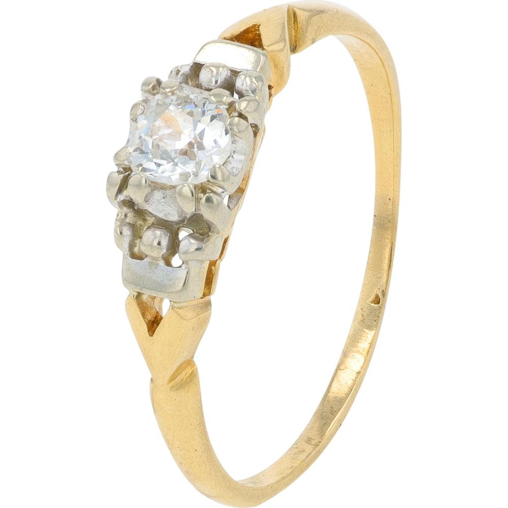 14K Yellow Gold 1/3 Carat Diamond Engagement Ring - Timeless Beauty and Elegance