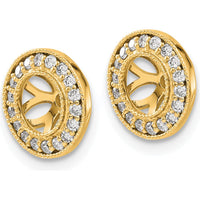 14K Yellow Gold 1/3 Carats Diamond Earring Jackets with Round Diamond Cluster Halo by Oro Pregiato