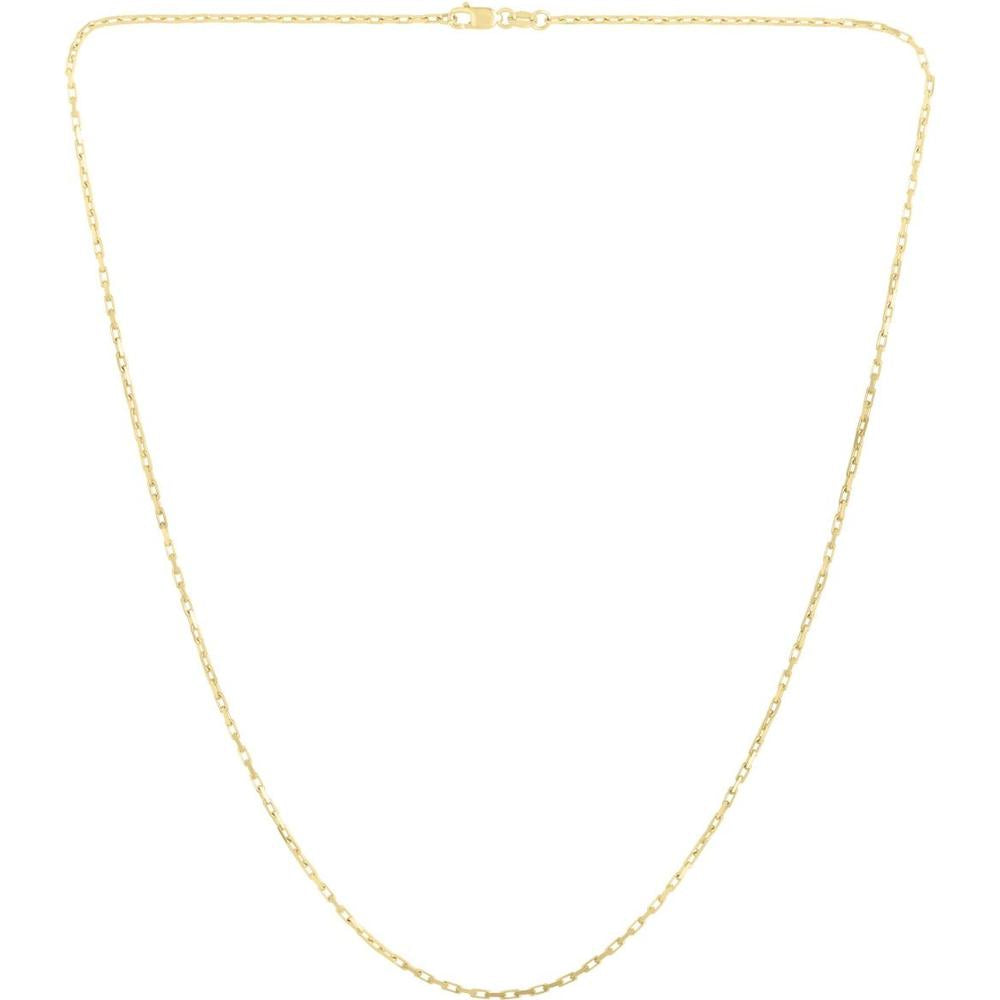 14K Yellow Gold 1.3mm French Cable Chain Necklace - 20" Polished Finish by Orozza Fine Jewelry