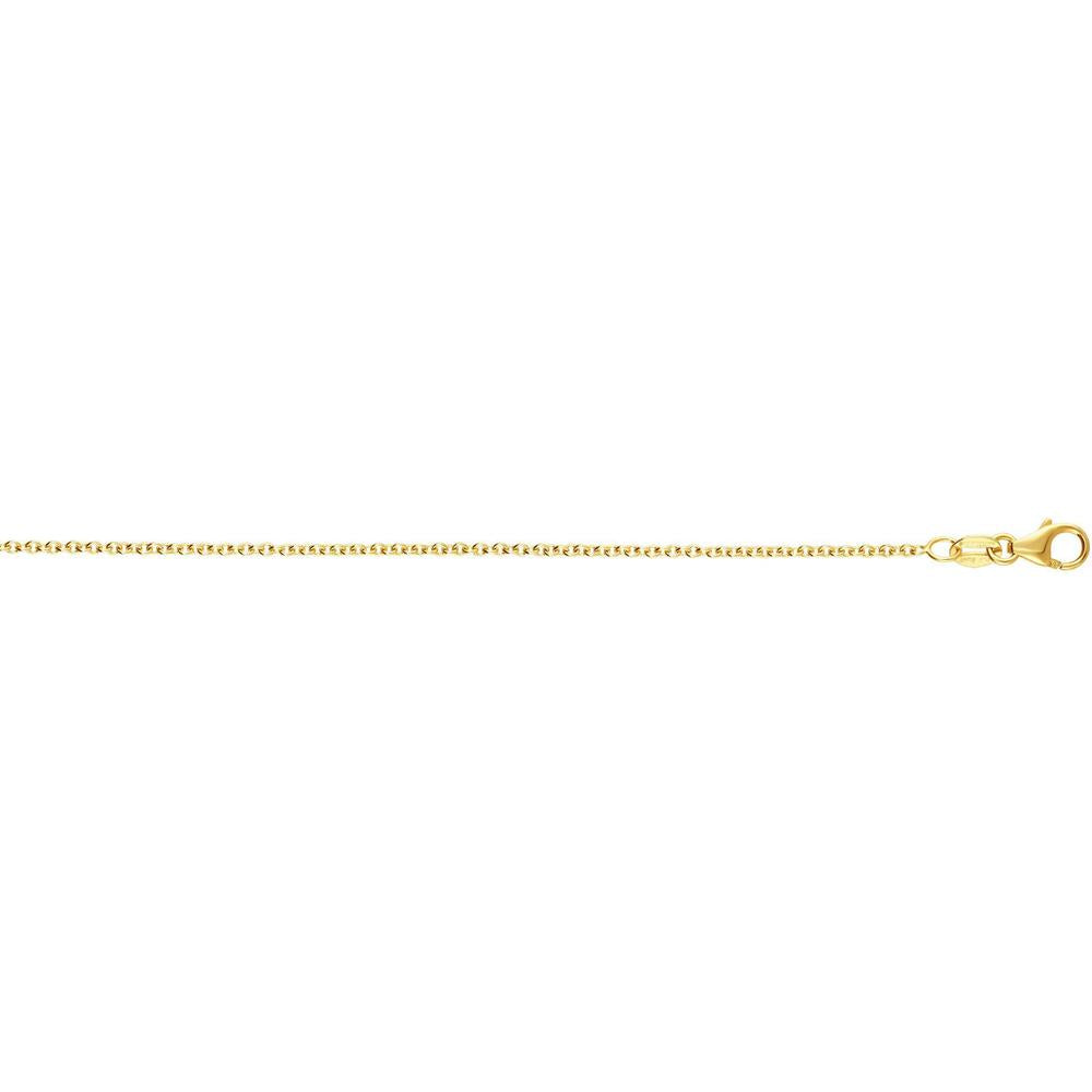 14K Yellow Gold 1.3mm Round Cable Chain Necklace with Lobster Clasp - 18" by Orozza Fine Jewelry
