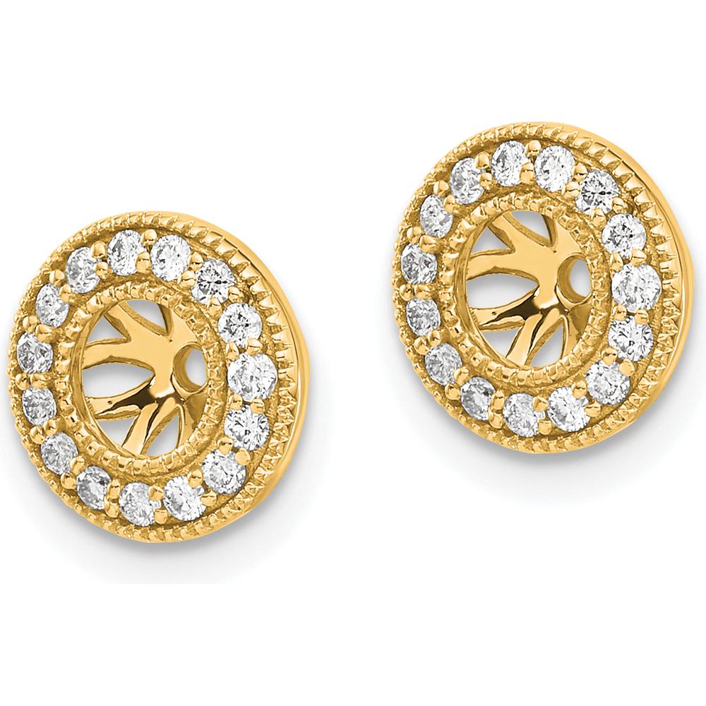14K Yellow Gold 1/4 Carats Diamond Earring Jackets with Round Diamonds - 0.25 Carats Total Diamond Weight by Oro Pregiato