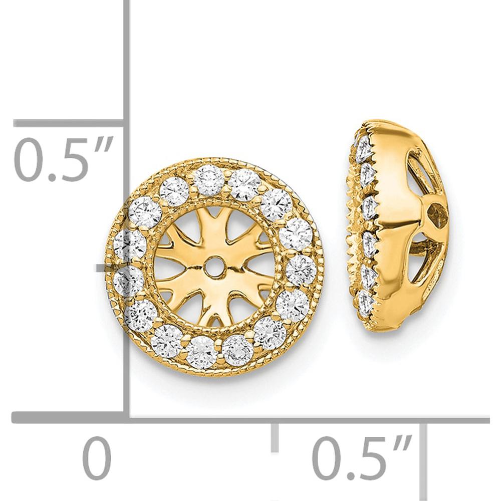 14K Yellow Gold 1/4 Carats Diamond Earring Jackets with Round Diamonds - 0.25 Carats Total Diamond Weight by Oro Pregiato
