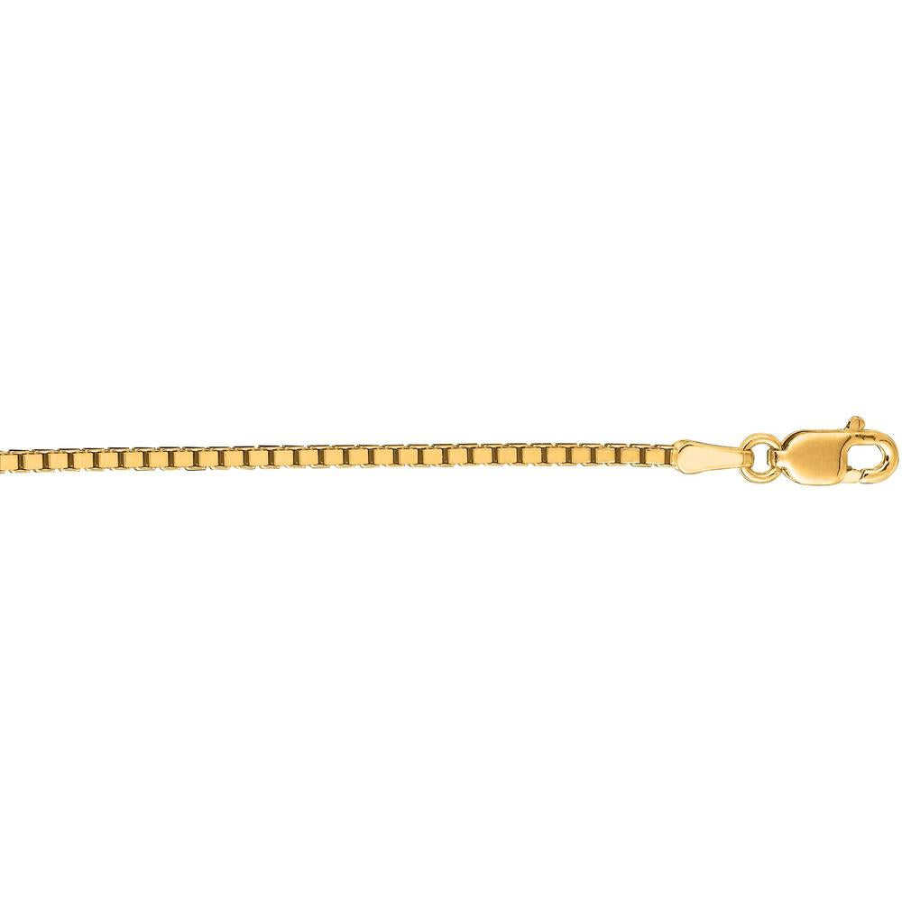 14K Yellow Gold 1.4mm Classic Box Chain Necklace - 20" by Orozza Fine Jewelry