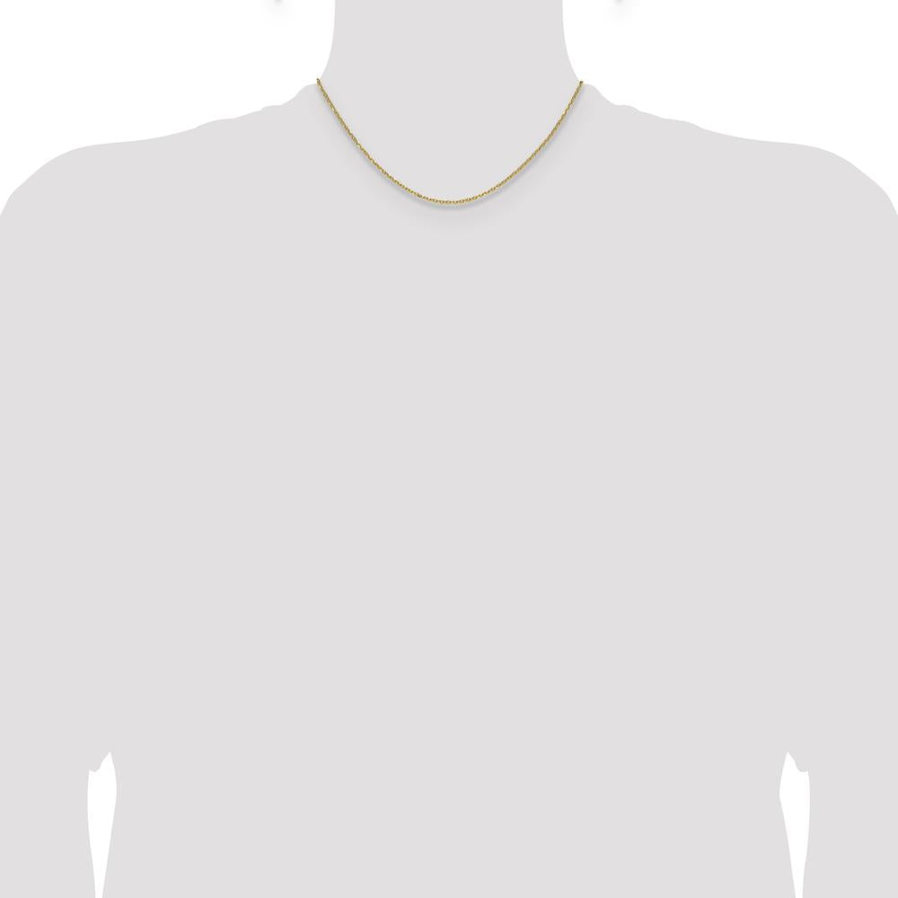 14K Yellow Gold 1.4mm Diamond-Cut Forzantine Cable Chain Necklace - 16 Inches by Oro Pregiato