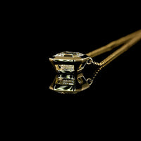 14K Yellow Gold 1.5 Carat Asscher Cut Lab Diamond Solitaire Pendant in Bezel Setting - D VS1 IGI Certified - Covaloro Fine Jewelry