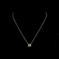 14K Yellow Gold 1.5 Carat Asscher Cut Lab Diamond Solitaire Pendant in Bezel Setting - D VS1 IGI Certified - Covaloro Fine Jewelry