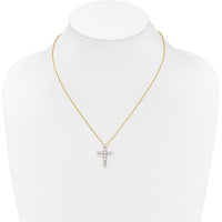 14K Yellow Gold 1.5 Carat Diamond Cross Pendant Necklace - 18" Cable Chain by Monteluci Fine Jewelry