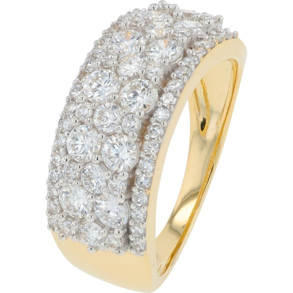 14K Yellow Gold 1.50 Carat Lab Grown Diamond Wide Band Ring