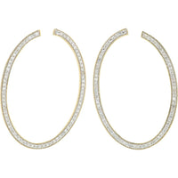 14K Yellow Gold 1.50 Carat Total Weight Lab Grown Diamond Hoop Earrings