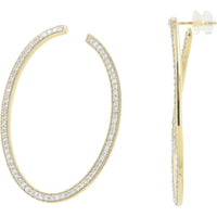 14K Yellow Gold 1.50 Carat Total Weight Lab Grown Diamond Hoop Earrings