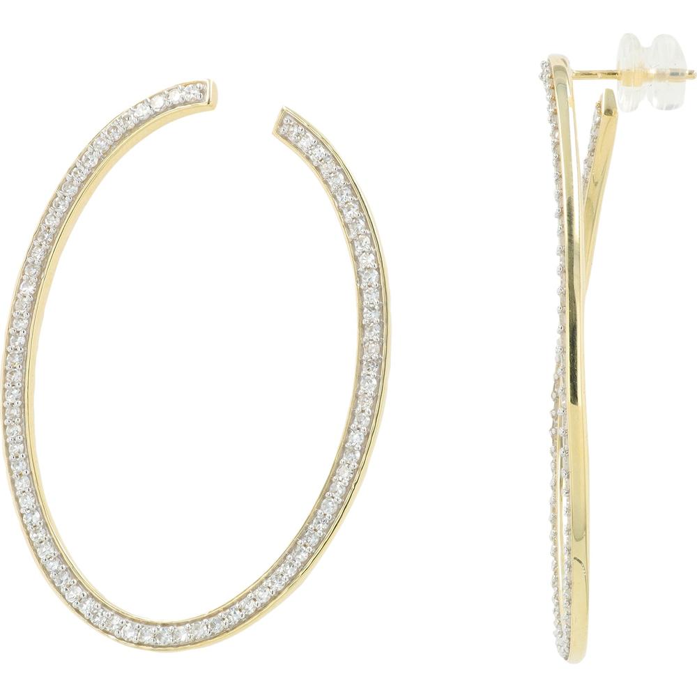 14K Yellow Gold 1.50 Carat Total Weight Lab Grown Diamond Hoop Earrings