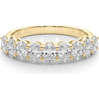 14K Yellow Gold 1.50 Carats Lab Diamond 9 Stone Band Oval Ring - Size 7 by Robinson's Jewelers