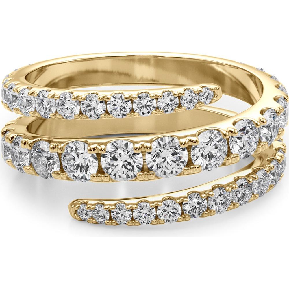 14K Yellow Gold 1.50 Carats Lab Diamond Split Shank Swirl Band - Size 7 by Robinson's Jewelers