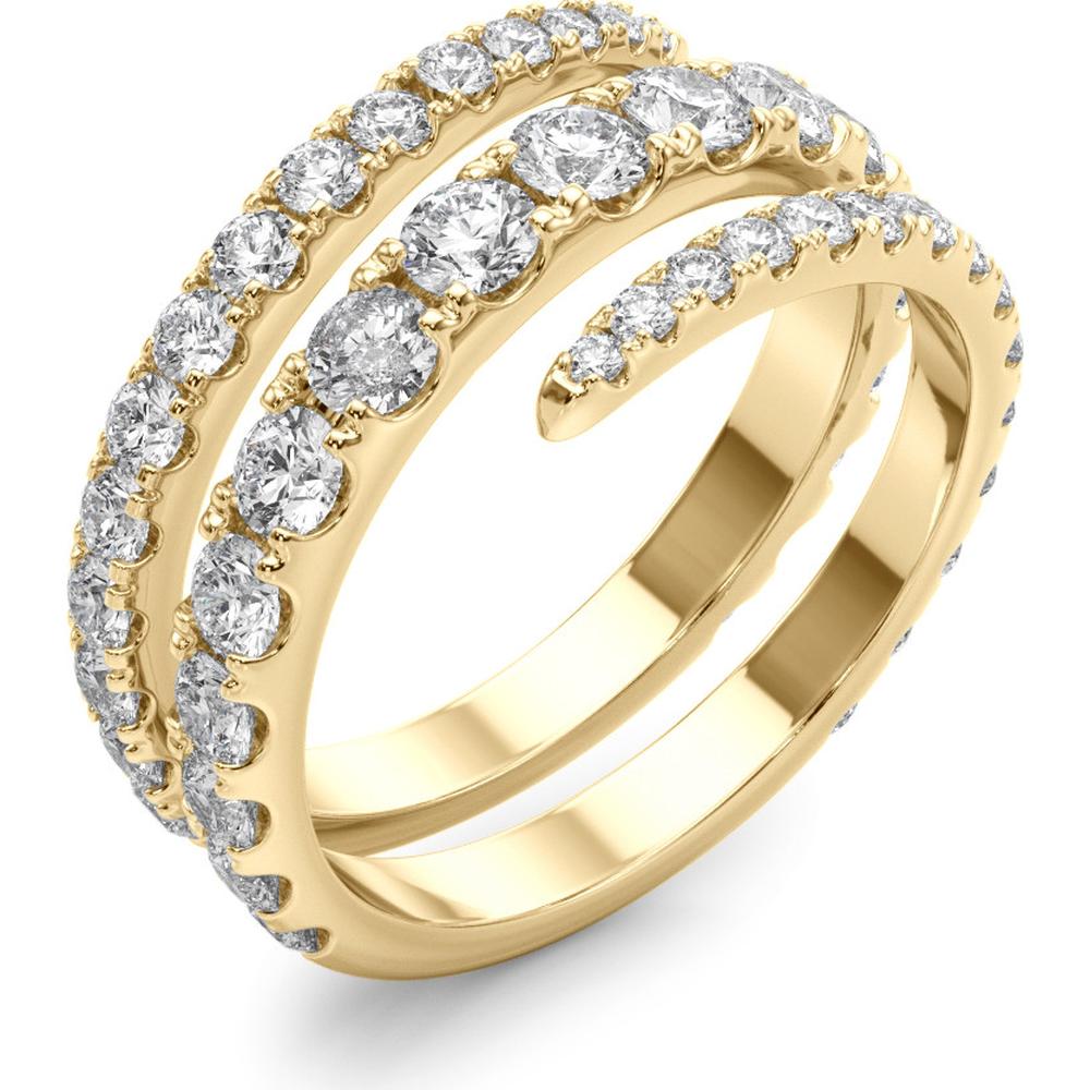 14K Yellow Gold 1.50 Carats Lab Diamond Split Shank Swirl Band - Size 7 by Robinson's Jewelers