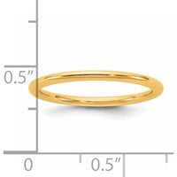 14K Yellow Gold 1.5mm Comfort Fit Domed Wedding Band - Solid Polished Design by Luciano & Cie