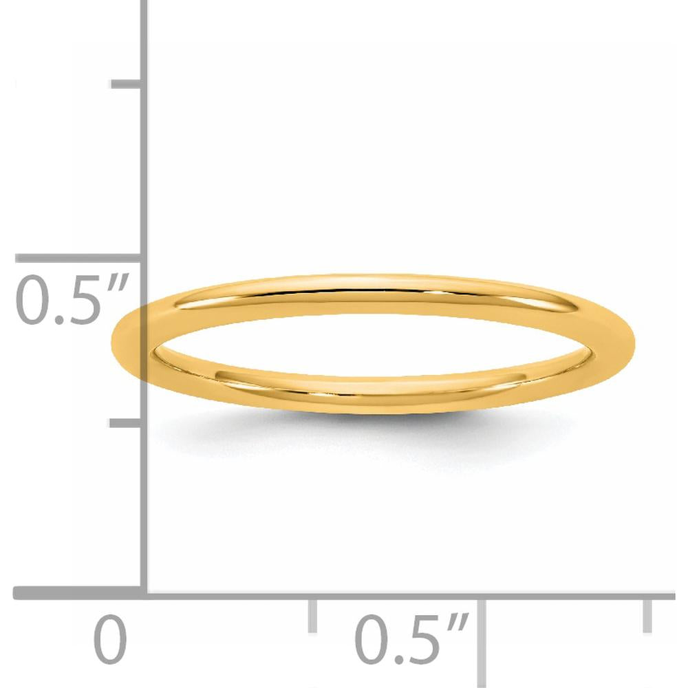 14K Yellow Gold 1.5mm Comfort Fit Domed Wedding Band - Solid Polished Design by Luciano & Cie