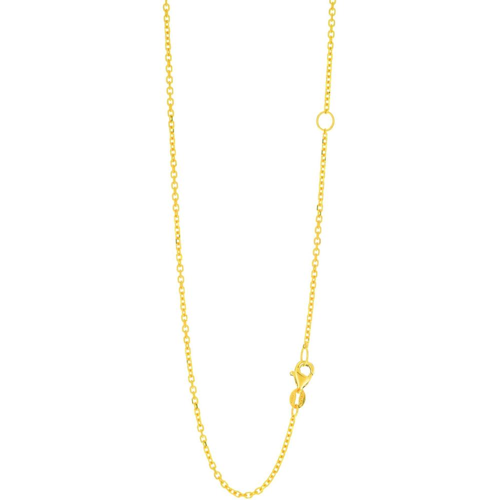 14K Yellow Gold 1.5mm Extendable Diamond Cut Cable Chain Necklace - Adjustable 16-18" by Orozza Fine Jewelry