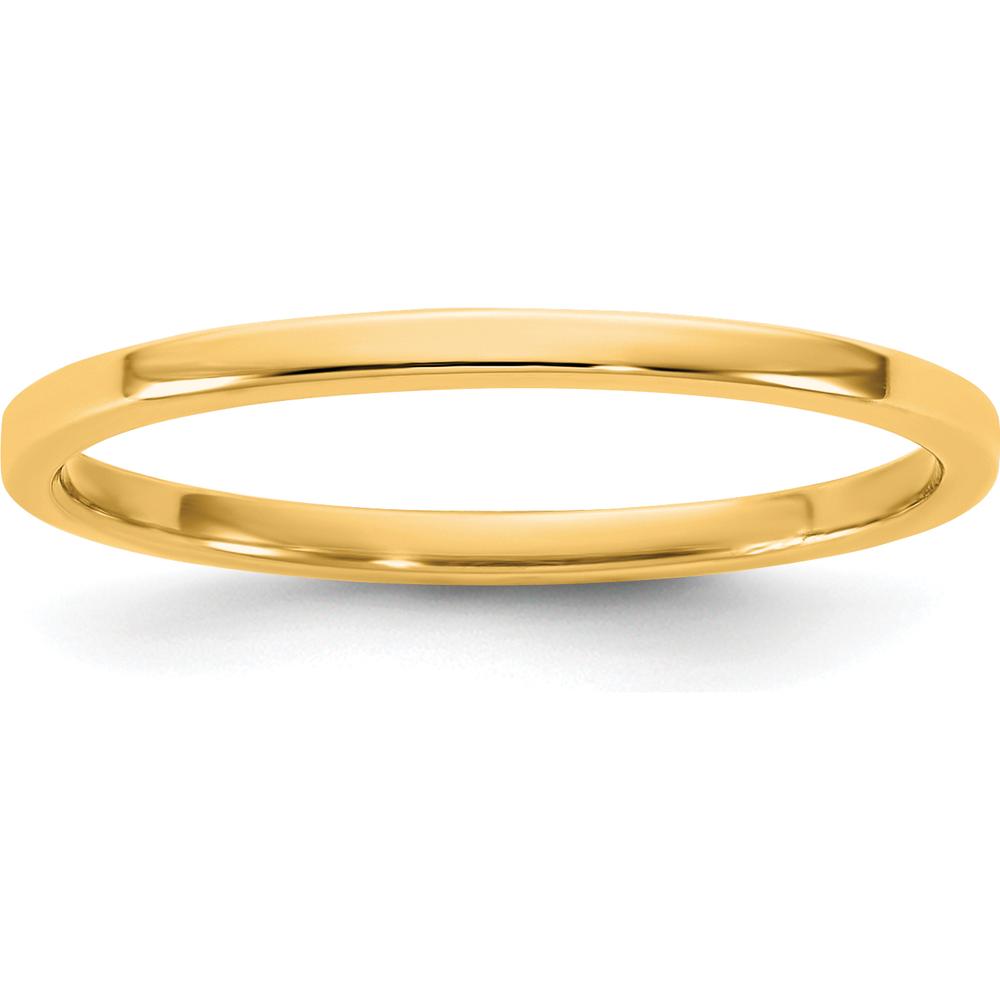 14K Yellow Gold 1.5mm Flat Band - Polished Finish - Size 12 by Luciano & Cie