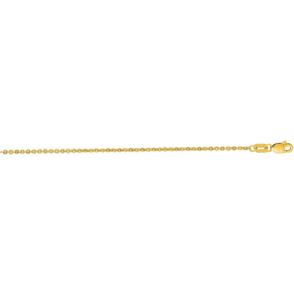 14K Yellow Gold 1.5mm Lite Forsantina Chain Necklace - 16" Polished Finish by Orozza Fine Jewelry