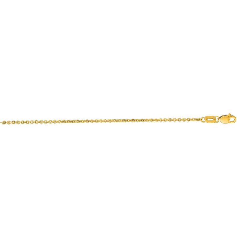 14K Yellow Gold 1.5mm Lite Forsantina Chain Necklace with Lobster Lock - 20" by Orozza Fine Jewelry
