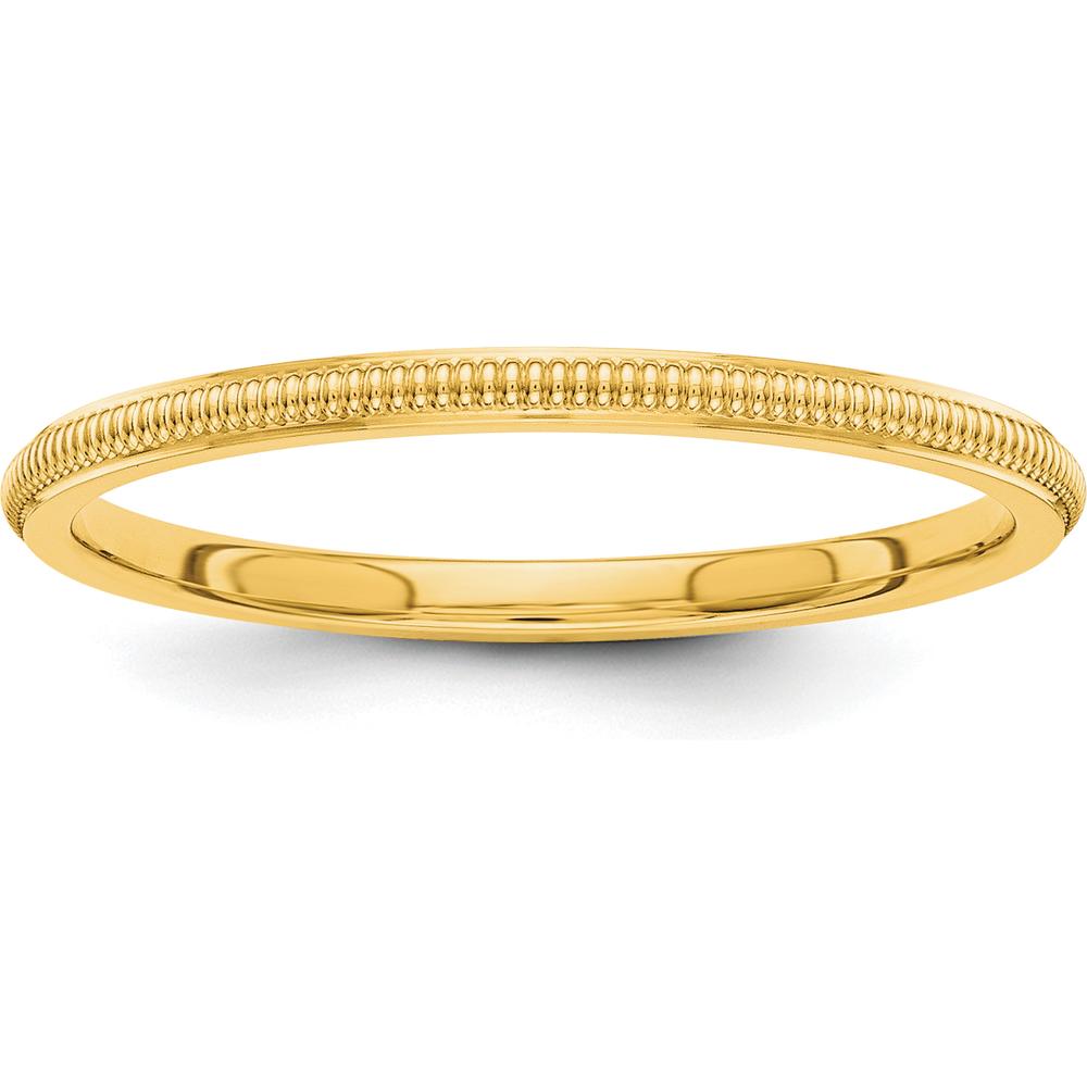 14K Yellow Gold 1.5mm Milgrain Stackable Band - Size 6 by 0