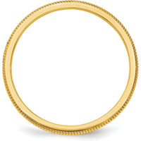 14K Yellow Gold 1.5mm Milgrain Stackable Band - Size 6 by 0