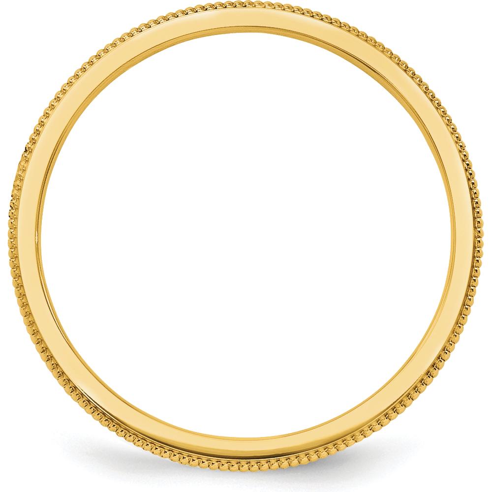 14K Yellow Gold 1.5mm Milgrain Stackable Band - Size 6 by 0