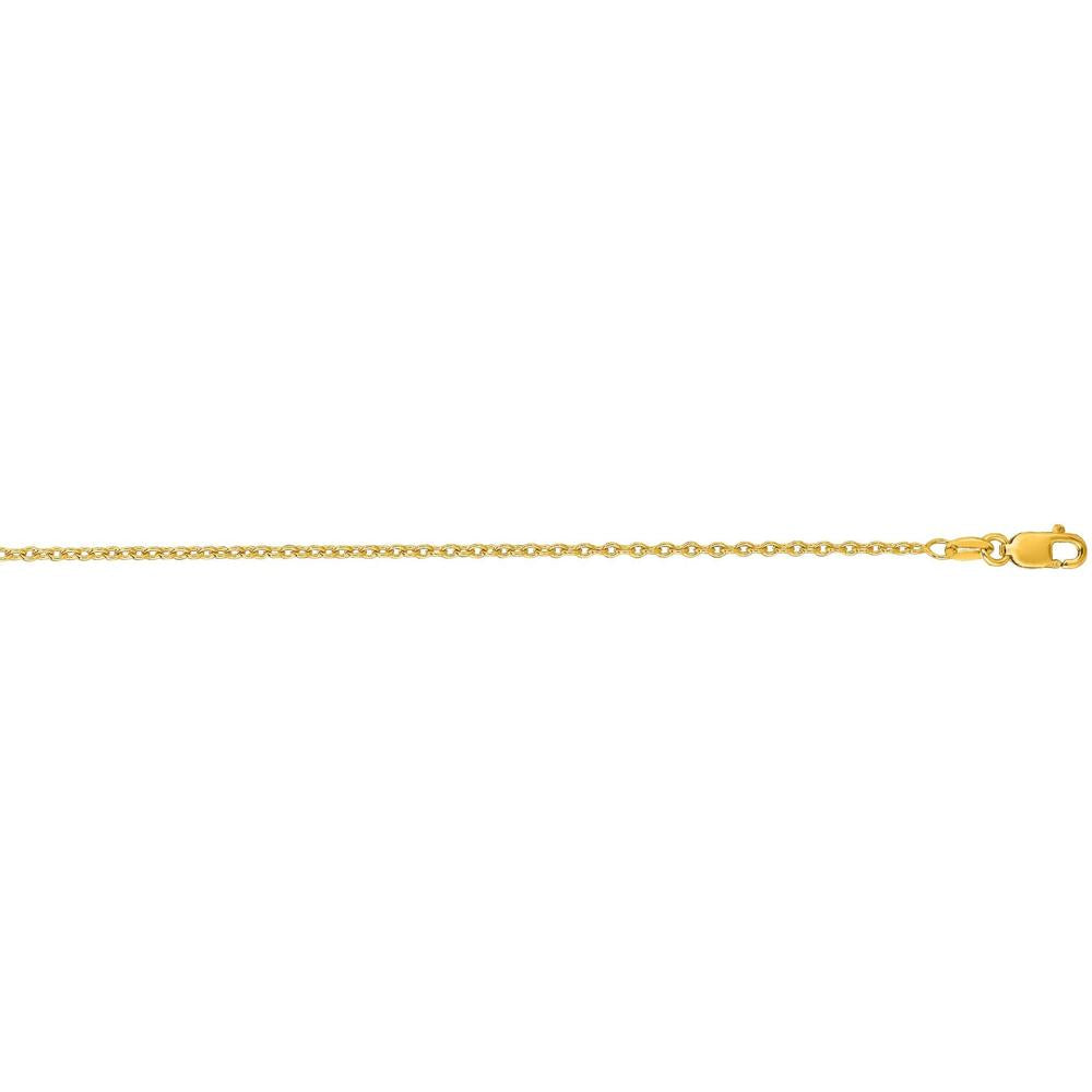 14K Yellow Gold 1.5mm Oval Cable Chain Necklace - 20" by Orozza Fine Jewelry