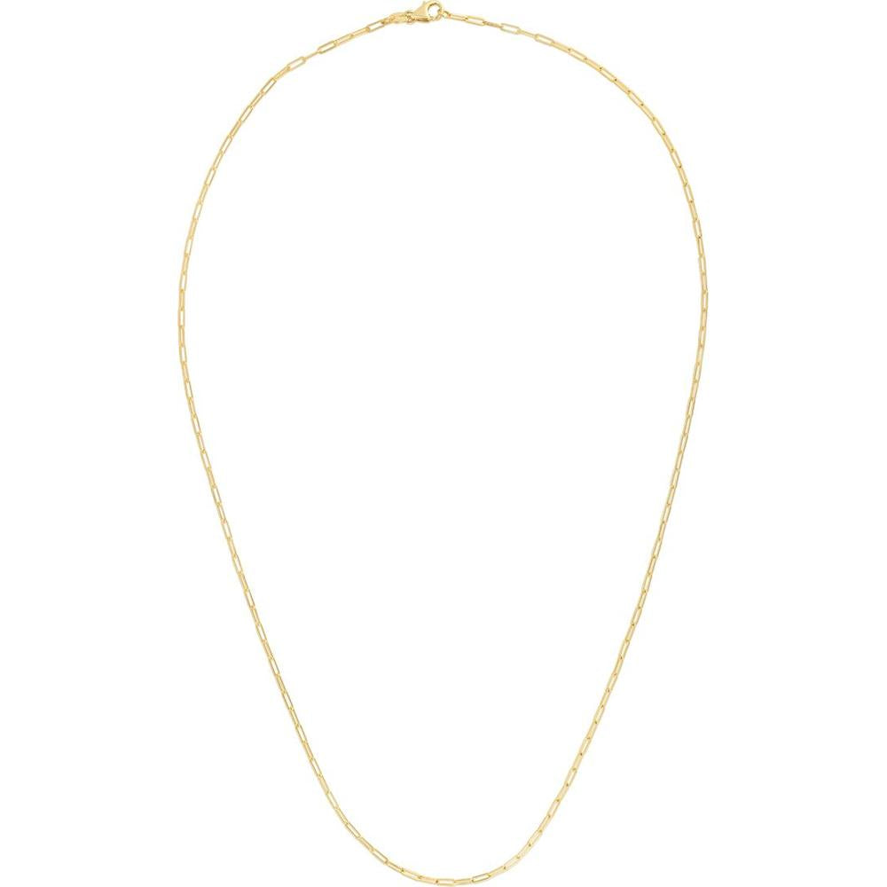14K Yellow Gold 1.5mm Paperclip Chain Bracelet with Lobster Lock - 10" by Orozza Fine Jewelry