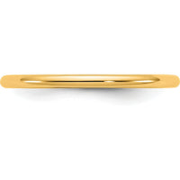 14K Yellow Gold 1.5mm Polished Half Round Band with Domed Profile - Unisex Wedding Ring by Luciano & Cie
