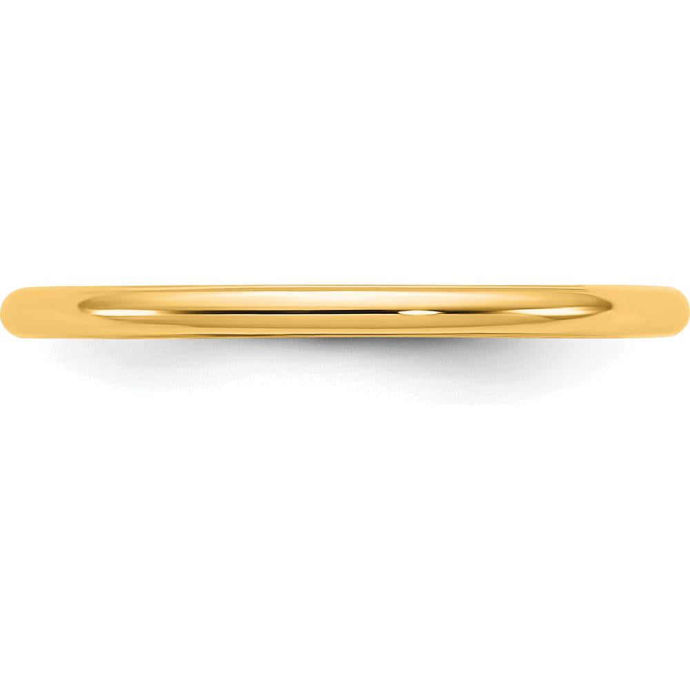 14K Yellow Gold 1.5mm Polished Half Round Band with Domed Profile - Unisex Wedding Ring by Luciano & Cie