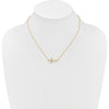 14K Yellow Gold 1/6 Carat Diamond Sideways Cross Necklace - 18" Cable Chain by Monteluci Fine Jewelry
