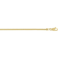 14K Yellow Gold 1.65mm Popcorn Chain Necklace - 16" Polished Lobster Clasp by Orozza Fine Jewelry