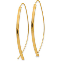 14K Yellow Gold 1.75mm Square Tube Wire Threader Earrings - Elegant Drop Design by 0