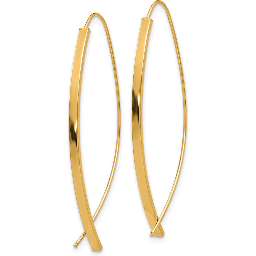 14K Yellow Gold 1.75mm Square Tube Wire Threader Earrings - Elegant Drop Design by 0