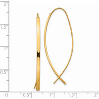 14K Yellow Gold 1.75mm Square Tube Wire Threader Earrings - Elegant Drop Design by 0