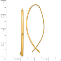 14K Yellow Gold 1.75mm Square Tube Wire Threader Earrings - Elegant Drop Design by 0