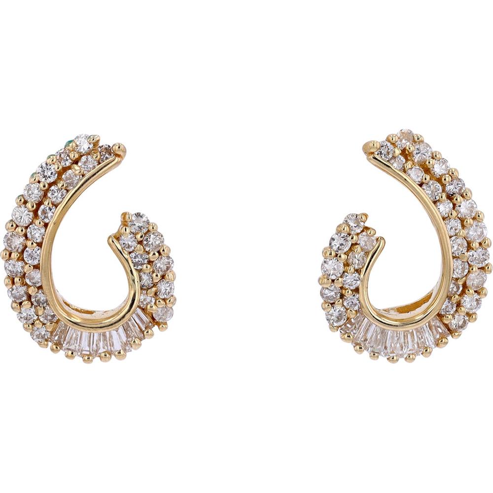 14K Yellow Gold 1.77 Carat Diamond Earrings by EFFY