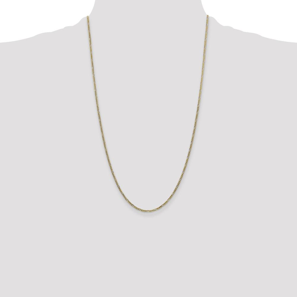 14K Yellow Gold 1.8mm Flat Figaro Chain Necklace - 26 inches by Oro Pregiato