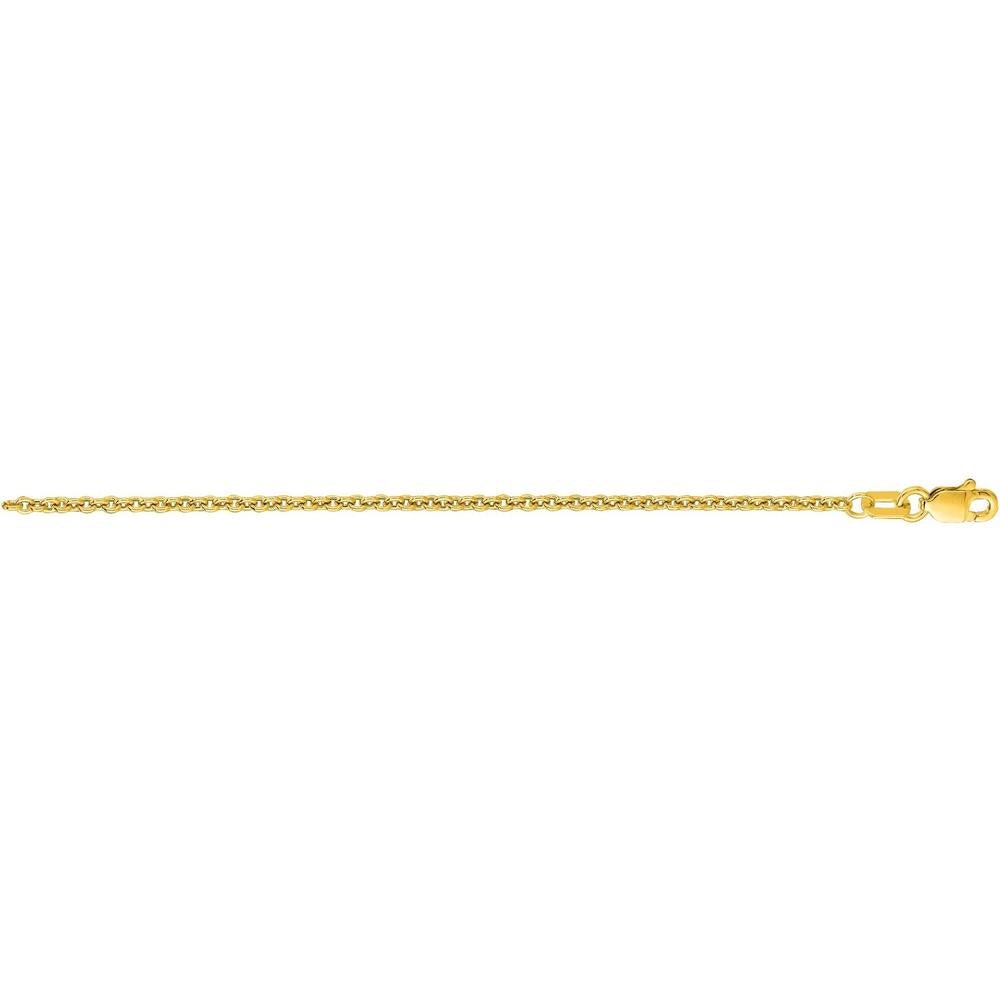 14K Yellow Gold 1.8mm Lite Forsantina Chain Necklace with Lobster Lock - 18" by Orozza Fine Jewelry