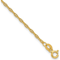 14K Yellow Gold 1.8mm Mariners Link Anklet - 10" Length by Oro Pregiato