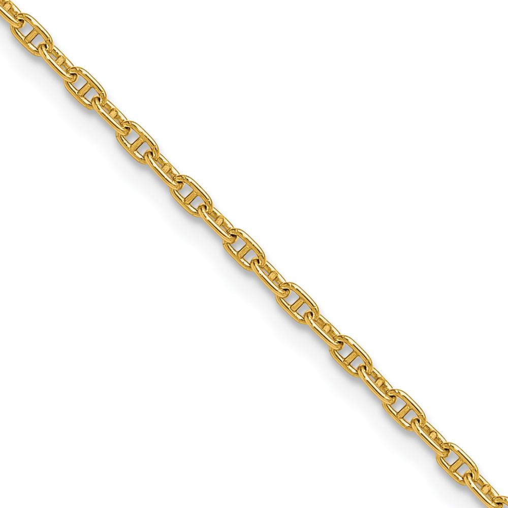 14K Yellow Gold 1.8mm Mariners Link Chain - 16 Inches by Oro Pregiato