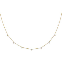 14K Yellow Gold 1-Carat Diamond 3-Stone Cluster Necklace with Round Diamonds - 0.05 Carat each Diamond Weight by Monteluci Fine Jewelry