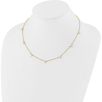 14K Yellow Gold 1-Carat Diamond 3-Stone Cluster Necklace with Round Diamonds - 0.05 Carat each Diamond Weight by Monteluci Fine Jewelry