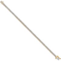 14K Yellow Gold 1 Carat Diamond Illusion Setting Tennis Bracelet - 7 Inches by Monteluci Fine Jewelry