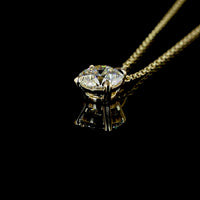 14K Yellow Gold 1 Carat Round Brilliant Lab Diamond Solitaire Pendant Necklace - E-F Color, VS1 Clarity - Covaloro Fine Jewelry