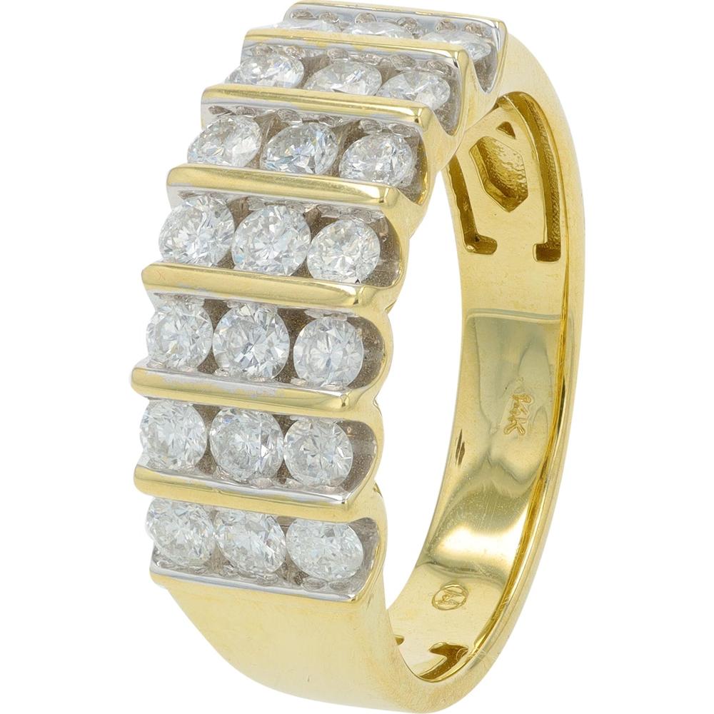 14K Yellow Gold 1 Carat Total Weight Channel Set Diamond Ring