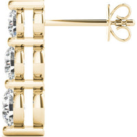 14K Yellow Gold 1 Carat Total Weight Three Stone Lab Diamond Earrings by Robinson's Jewelers