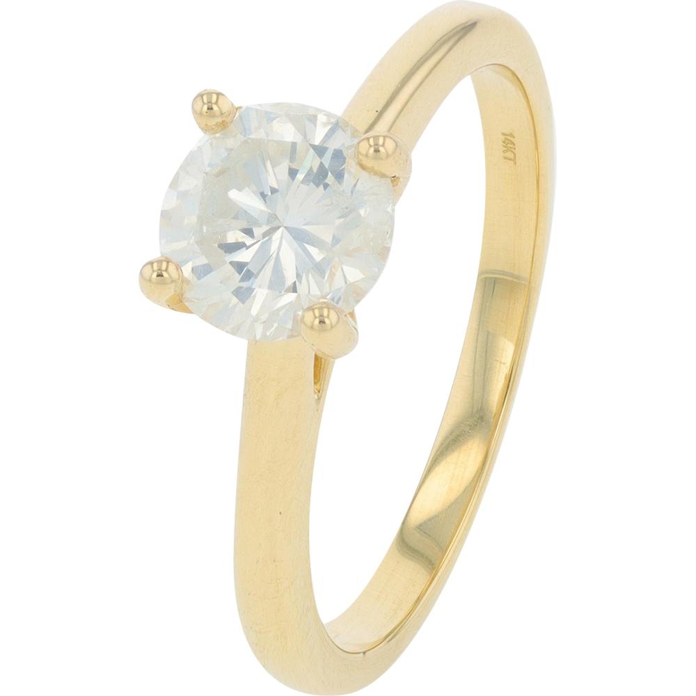 14K Yellow Gold 1 Carats Solitaire Diamond Engagement Ring