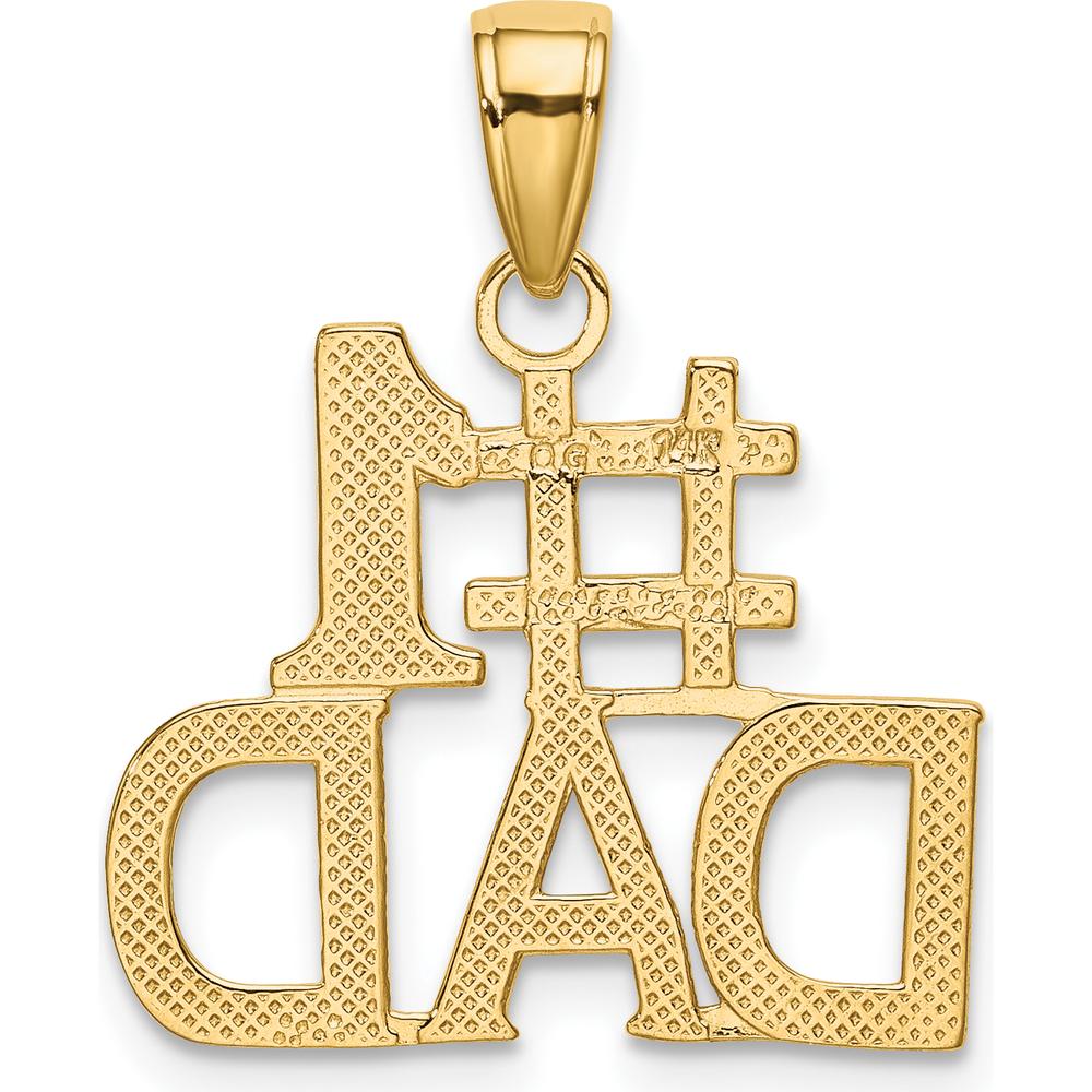 14K Yellow Gold #1 DAD Charm Pendant - Bold Sentimental Design by Oro Pregiato